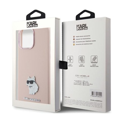 Karl Lagerfeld Silicone Choupette Metal Pin - Etui iPhone 15 Pro Max (różowy) Karl Lagerfeld Silicone Choupette Metal Pin - Etui iPhone 15 Pro Max (różowy)
