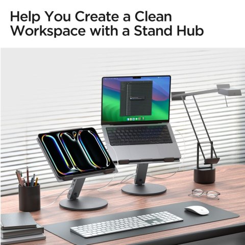 Spigen LD204H Laptop Stand Hub - Podstawka / stojak pod laptopa z Hubem 6 w 1 (Space Grey) Spigen LD204H Laptop Stand Hub - Podstawka / stojak pod laptopa z Hubem 6 w 1 (Space Grey)