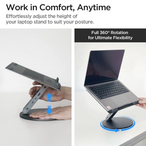 Spigen LD204H Laptop Stand Hub - Podstawka / stojak pod laptopa z Hubem 6 w 1 (Space Grey) Spigen LD204H Laptop Stand Hub - Podstawka / stojak pod laptopa z Hubem 6 w 1 (Space Grey)