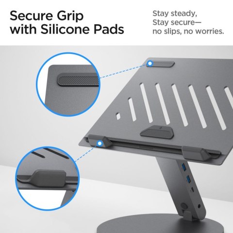 Spigen LD204H Laptop Stand Hub - Podstawka / stojak pod laptopa z Hubem 6 w 1 (Space Grey) Spigen LD204H Laptop Stand Hub - Podstawka / stojak pod laptopa z Hubem 6 w 1 (Space Grey)