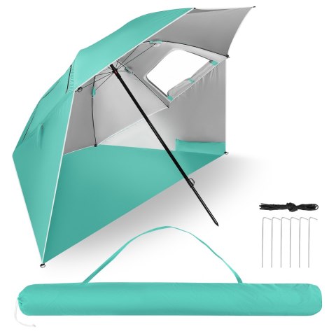 Nc17114 Parasol/Parawan Plażowy 2W1 Xxl 240 Cm Zielony Nils