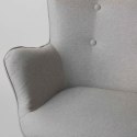 Fotel uszak z podnóżkiem NORSE jasny szary tkanina bukowe nogi