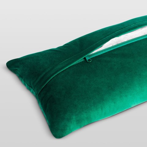 Fotel uszak z podnóżkiem NORSE ciemnozielony welur bukowe nogi Sofotel