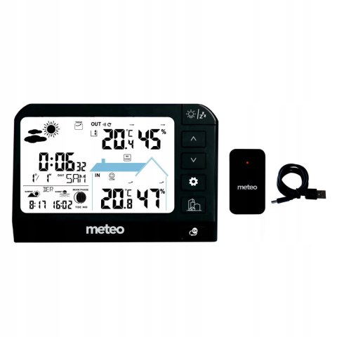 Stacja pogodowa METEO SP204 higrometr barometr czujnik zewnętrzny DCF