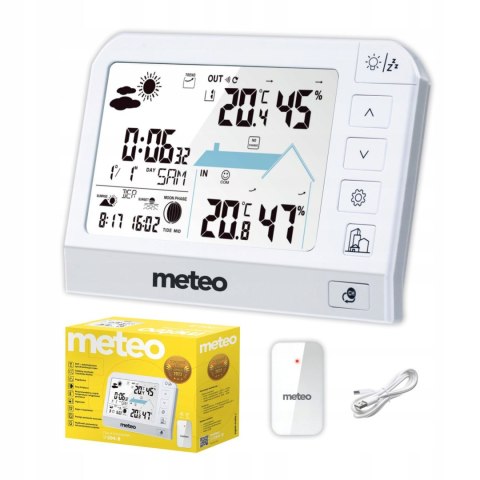 Stacja pogodowa METEO SP204 barometr higrometr czujnik zewnętrzny DCF