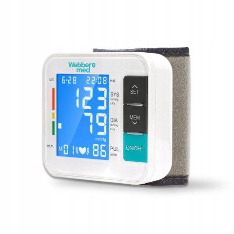 Ciśnieniomierz nadgarstkowy Webber A11 LCD arytmia pamięć 2x90 pomiarów