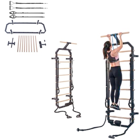 DW2708 drabinka gimnastyczna wielofunkcyjna HMS 223cm z gumami i taśmami