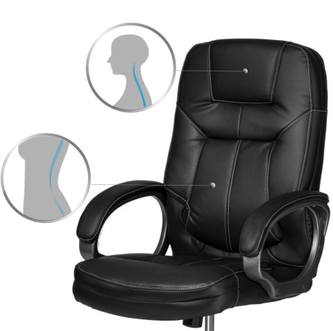 Fotel gabinetowy Sofotel 355 czarny skórzany ergonomiczny TILT