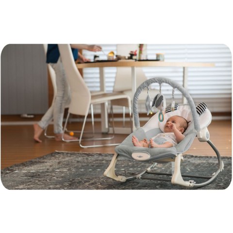 Leżaczek bujaczek z wibracją Nukido różowy 0+ pałąk zabawki