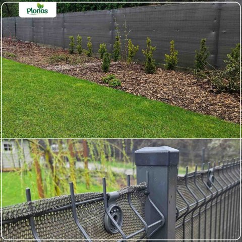 Siatka cieniująca 1,5x50m 140g/m2 + 50 zacisków szara