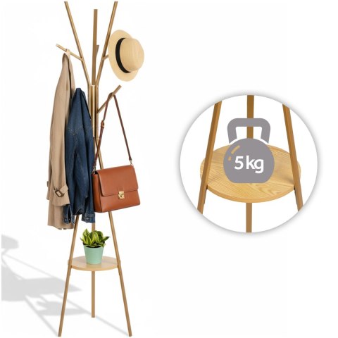 Wieszak stojący z półką Massido MS-869 złoty 181 cm podłogowy