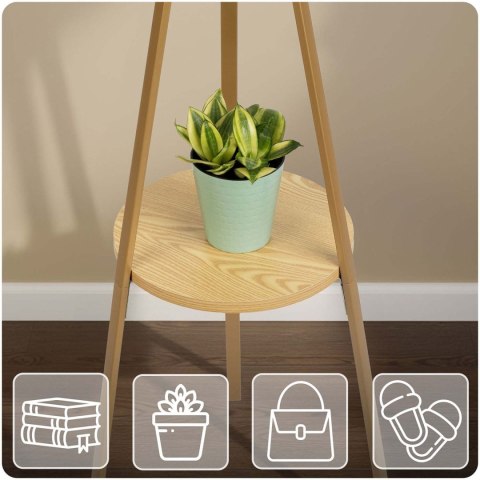 Wieszak stojący z półką Massido MS-869 złoty 181 cm podłogowy