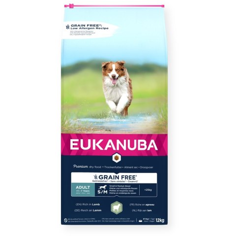 EUKANUBA dorosły mała i średnia rasa bez zbóż jagnięcina - sucha karma dla psa - 12 kg EUKANUBA dorosły mała i średnia rasa bez zbóż jagnięcina - sucha karma dla psa - 12 kg