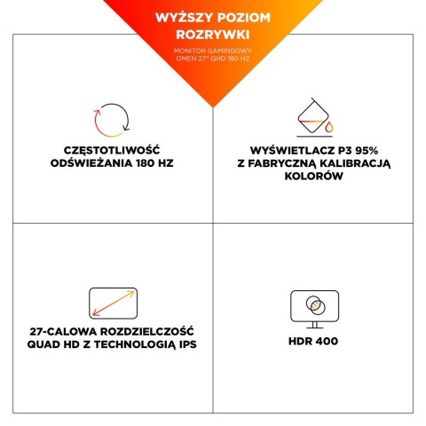 MONITOR HP LED, QHD 27" OMEN 27q G2 (AV4H6E9) 180Hz MONITOR HP LED, QHD 27" OMEN 27q G2 (AV4H6E9) 180Hz