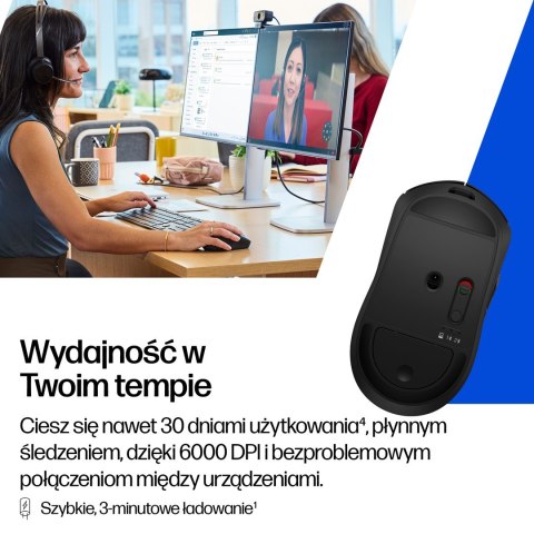 Mysz HP 700 Rechargeable  Mouse Black bezprzewodowa z akumulatorem czarna AZ7B0AA