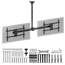 MACLEAN UCHWYT SUFITOWY DLA DWÓCH TV, MAX. OBCIĄŻENIE 2X40KG, 34-60
