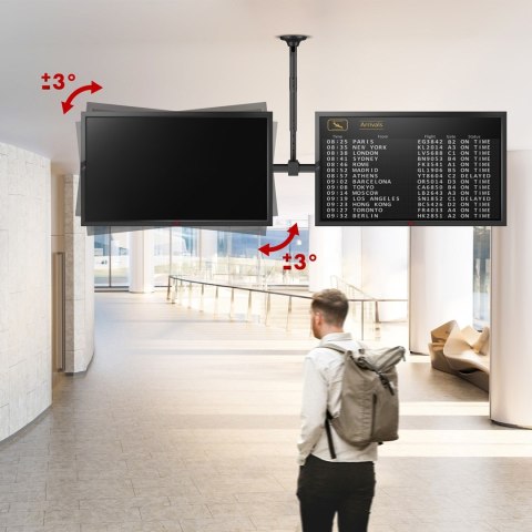 MACLEAN UCHWYT SUFITOWY DLA DWÓCH TV, MAX. OBCIĄŻENIE 2X40KG, 34-60", MAX VESA 600X400 MC-111 B MACLEAN UCHWYT SUFITOWY DLA DWÓCH TV, MAX. OBCIĄŻENIE 2X40KG, 34-60", MAX VESA 600X400 MC-111 B