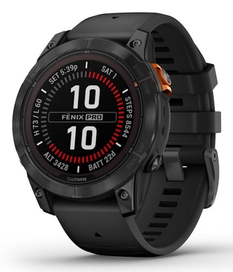 Zegarek sportowy Garmin Fenix 7 Pro Solar Edition Slate Grey / Black Band Zegarek sportowy Garmin Fenix 7 Pro Solar Edition Slate Grey / Black Band