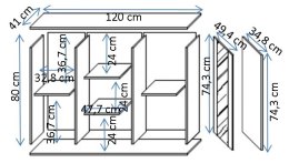 Komoda SOHO 120x41x80 kaszmir+ czarny
