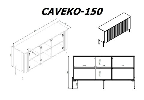 Komoda VERA 150x40x80 biały mat Komoda VERA 150x40x80 biały mat