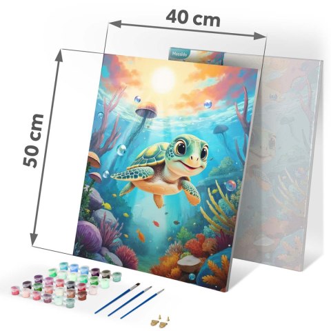 Obraz do malowania po numerach 40x50 cm Massido Żółwik