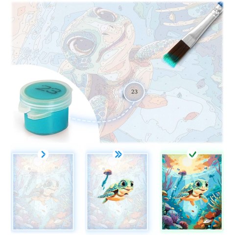 Obraz do malowania po numerach 40x50 cm Massido Żółwik