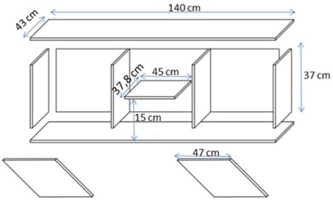 Szafka RTV SOHO 140x43x37 kaszmir+czarny Szafka RTV SOHO 140x43x37 kaszmir+czarny