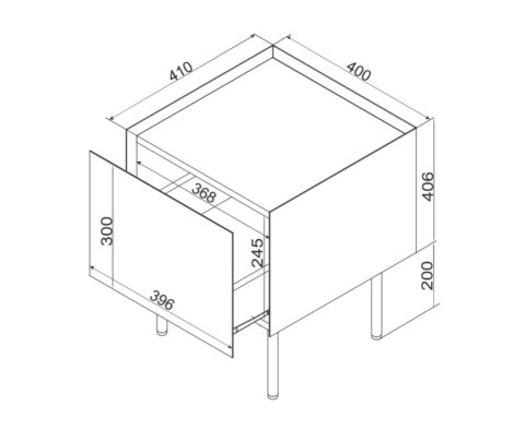 Szafka nocna 2szt. FELLINI 40x41x60 oliwka + blat dąb olejowany Szafka nocna 2szt. FELLINI 40x41x60 oliwka + blat dąb olejowany