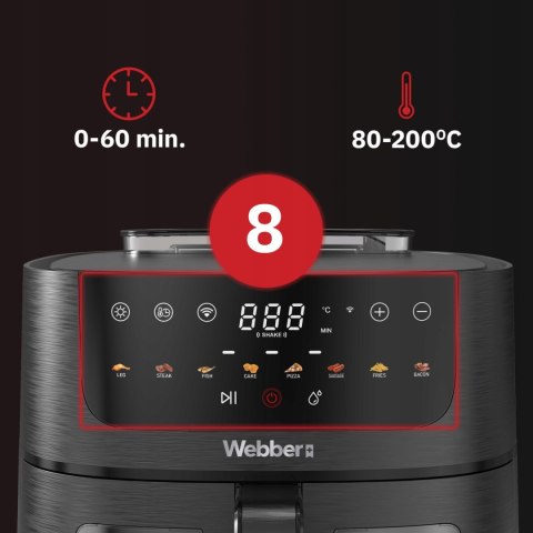Frytkownica beztłuszczowa Webber AF800 UNO 8L Wi-Fi para Air Fryer