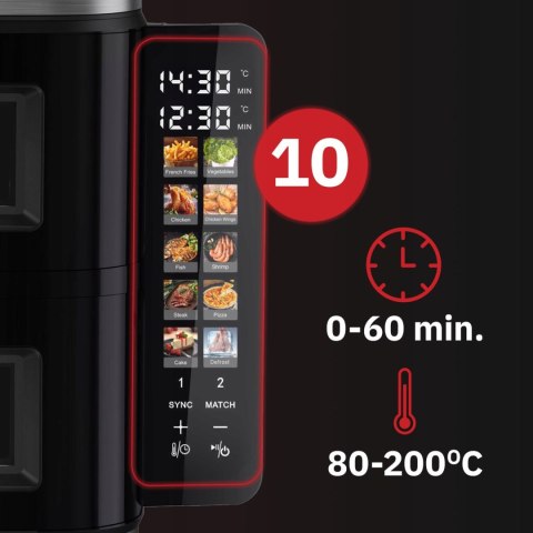 Frytkownica beztłuszczowa WEBBER AF901 11L 2800W podwójna komora