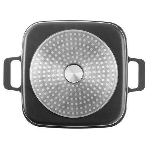 Garnek granitowy ze szklaną pokrywką patelnią grillową koszyczkiem GRANDE 2+4 l 4 el.