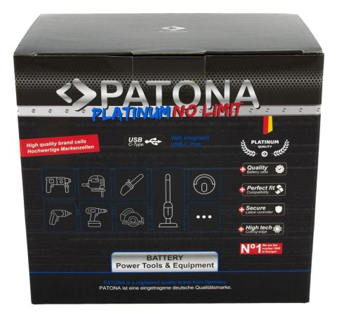 PATONA Platinum 18V Akumulator do Milwaukee M18 z portem USB-C PD45W PATONA Platinum 18V Akumulator do Milwaukee M18 z portem USB-C PD45W