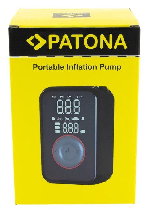 PATONA Pompka Elektryczna do opon samochodowych, rowerowych, materacy, piłek 10,3 bar / 150 PSI z Powerbankiem i Lampką LED PATONA Pompka Elektryczna do opon samochodowych, rowerowych, materacy, piłek 10,3 bar / 150 PSI z Powerbankiem i Lampką LED