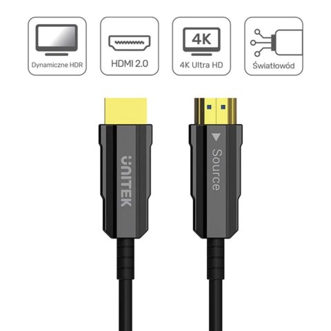 UNITEK KABEL HDMI OPTYCZNY 2.0 AOC 4K 60HZ 20M