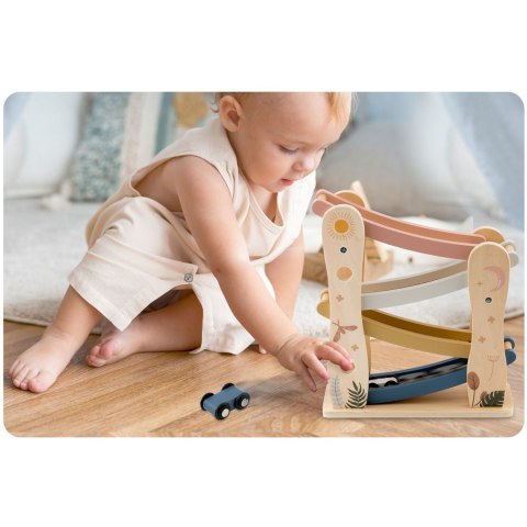 Drewniana zjeżdżalnia NK855 Nukido z samochodzikami zabawka Montessori