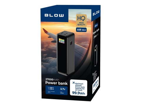 BLOW POWER BANK 27000MAH PD 140W AIR99.9 CZARNY BLOW POWER BANK 27000MAH PD 140W AIR99.9 CZARNY