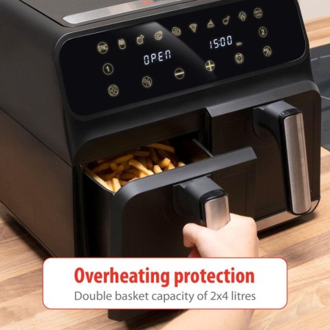 Frytkownica beztłuszczowa Air Fryer 1700W 2x4L Alpina czarna