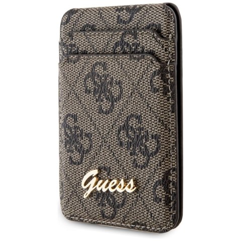 Guess Wallet Cardslot Stand MagSafe 4G Classic Logo - Portfel magnetyczny z funkcją standu (brązowy)