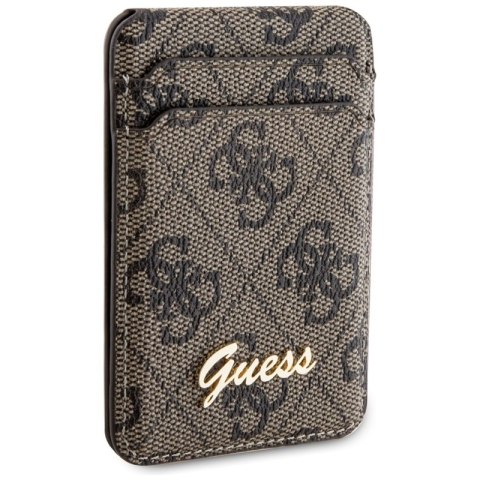 Guess Wallet Cardslot Stand MagSafe 4G Classic Logo - Portfel magnetyczny z funkcją standu (brązowy)