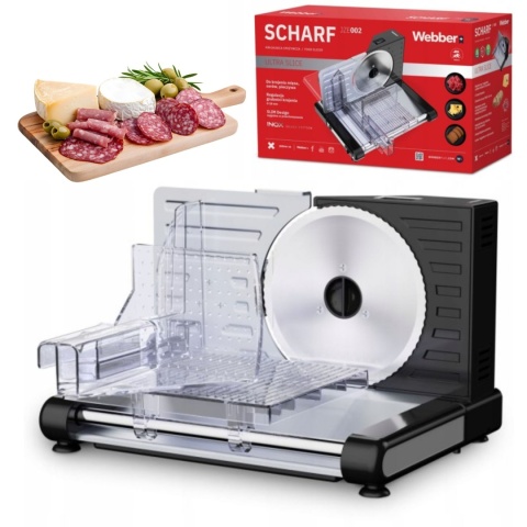 SCHARF MS02 Krajalnica elektryczna Webber 160W INOX 18cm BPA Free