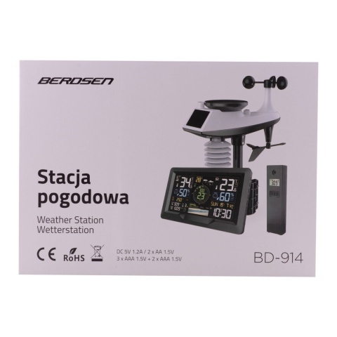 BD-914 Stacja pogodowa Berdsen Wi-Fi 6w1 z aplikacją Tuya Smart