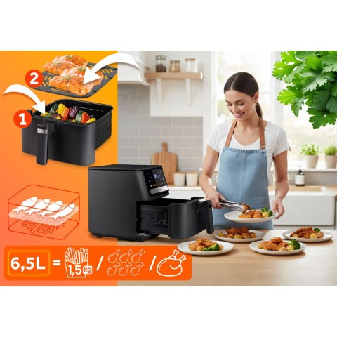 Frytkownica beztłuszczowa Air Fryer 8L 1700W Berdsen BD-662 czarna