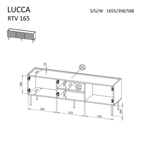 Szafka RTV 3D LUCCA 165x40x59 biały Szafka RTV 3D LUCCA 165x40x59 biały