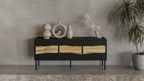 Szafka RTV INSERTO 3D 143,5x40x61,5 czarny + LED Szafka RTV INSERTO 3D 143,5x40x61,5 czarny + LED