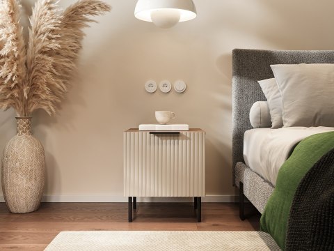 Szafka nocna 2szt ALMERA 50x42x44 orzech/kaszmir Szafka nocna 2szt ALMERA 50x42x44 orzech/kaszmir