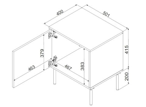 Szafka nocna 2szt INSERTO 50x40x61,5 czarny + LED Szafka nocna 2szt INSERTO 50x40x61,5 czarny + LED