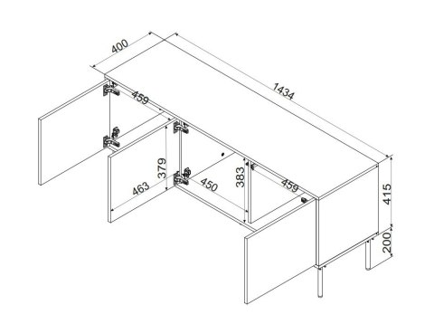 Szafka RTV INSERTO 3D 143,5x40x61,5 kaszmir + LED Szafka RTV INSERTO 3D 143,5x40x61,5 kaszmir + LED