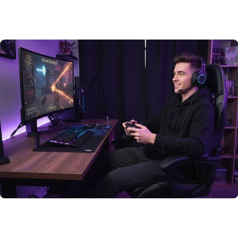 Fotel gamingowy Sofotel Draknor II czarno-szary