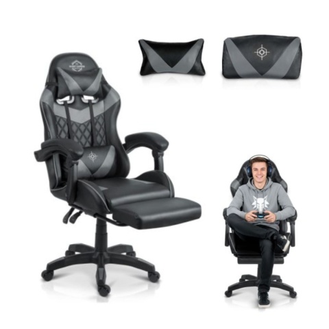 Fotel gamingowy Sofotel Draknor II czarno-szary