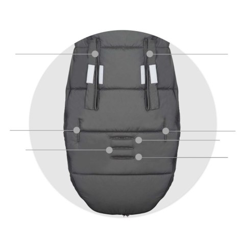 Ciepły wodoodporny śpiworek Elmi do wózka i sanek - ciemnoszary